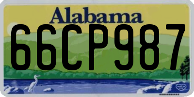 AL license plate 66CP987