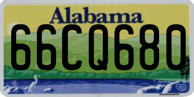 AL license plate 66CQ680