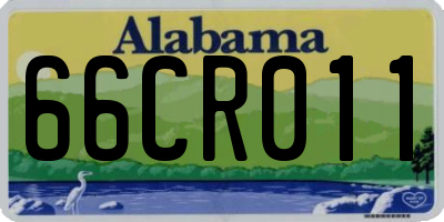 AL license plate 66CR011
