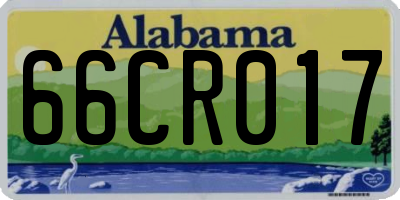 AL license plate 66CR017