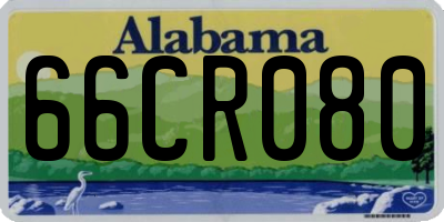 AL license plate 66CR080