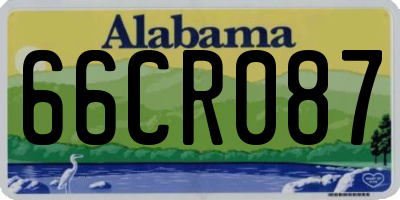 AL license plate 66CR087