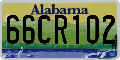 AL license plate 66CR102