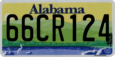 AL license plate 66CR124