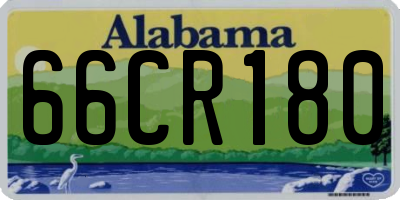 AL license plate 66CR180