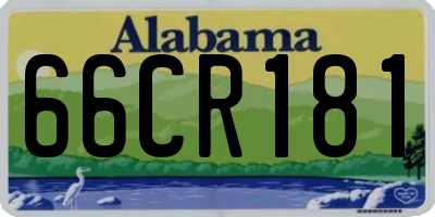AL license plate 66CR181