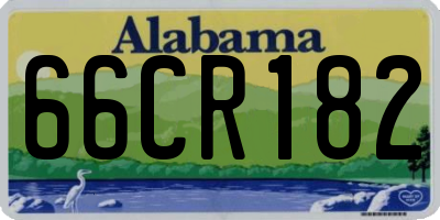 AL license plate 66CR182