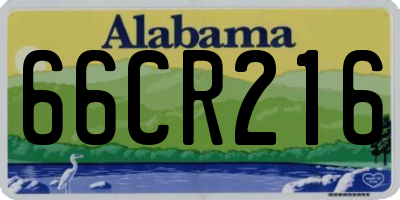 AL license plate 66CR216