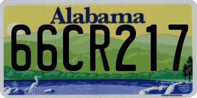 AL license plate 66CR217