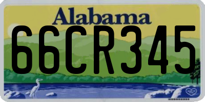 AL license plate 66CR345