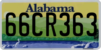 AL license plate 66CR363