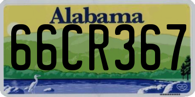AL license plate 66CR367