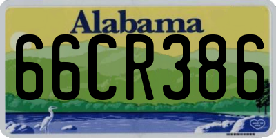 AL license plate 66CR386