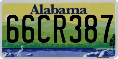 AL license plate 66CR387