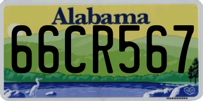 AL license plate 66CR567