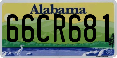 AL license plate 66CR681