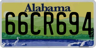 AL license plate 66CR694