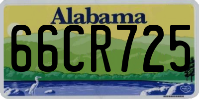 AL license plate 66CR725