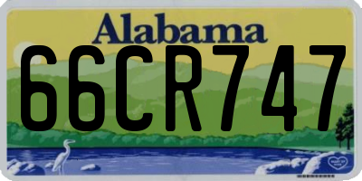 AL license plate 66CR747
