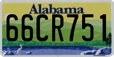 AL license plate 66CR751