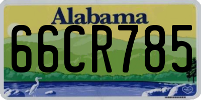 AL license plate 66CR785