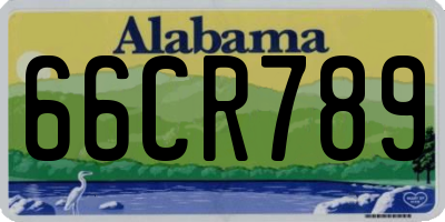 AL license plate 66CR789