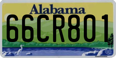 AL license plate 66CR801