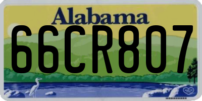 AL license plate 66CR807