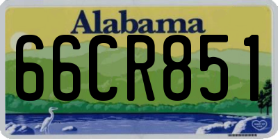 AL license plate 66CR851