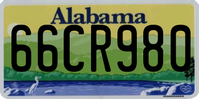 AL license plate 66CR980