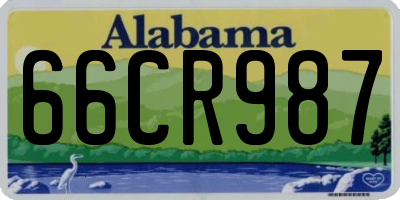 AL license plate 66CR987