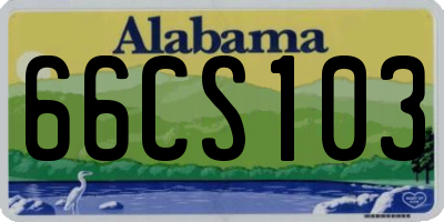 AL license plate 66CS103
