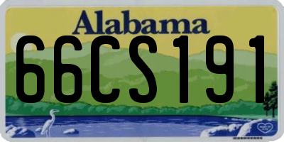 AL license plate 66CS191