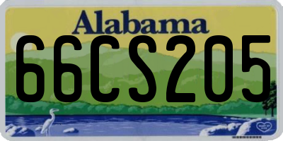 AL license plate 66CS205