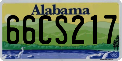 AL license plate 66CS217