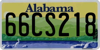 AL license plate 66CS218