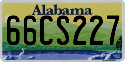 AL license plate 66CS227