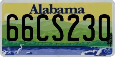 AL license plate 66CS230