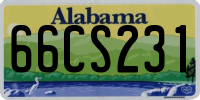 AL license plate 66CS231