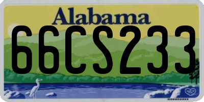 AL license plate 66CS233