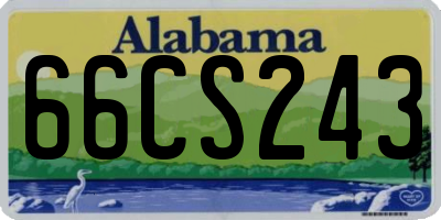 AL license plate 66CS243