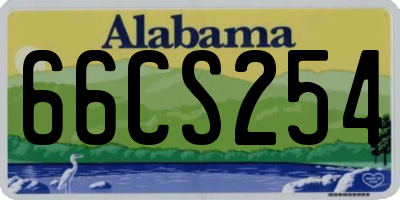 AL license plate 66CS254
