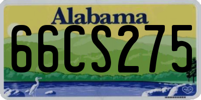 AL license plate 66CS275