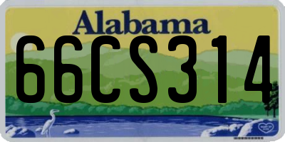 AL license plate 66CS314