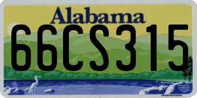 AL license plate 66CS315