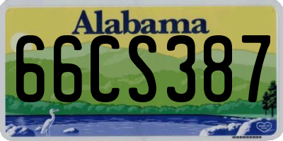 AL license plate 66CS387