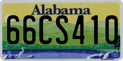 AL license plate 66CS410