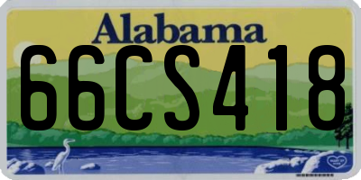AL license plate 66CS418