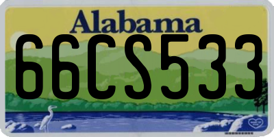 AL license plate 66CS533