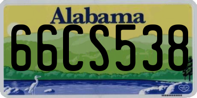 AL license plate 66CS538